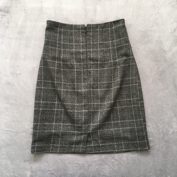 Plaid Tweed Extra High-Waist Pencil Skirt - Picture 3 of 3